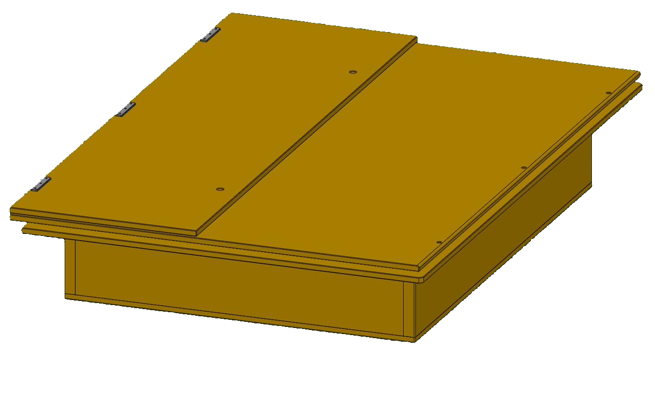 3D-Modell der Rost Box im zusammengeklappten, kompakten Zustand